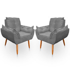 Kit 02 Poltronas Opala Decorativas Para Sala E Quarto Pés Pal