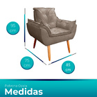 Kit 02 Poltronas Opala Decorativas Para Sala E Quarto Pés Pal