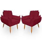 Kit 02 Poltronas Opala Decorativas Para Sala E Quarto Pés Pal