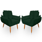 Kit 02 Poltronas Opala Decorativas Para Sala E Quarto Pés Pal