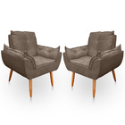 Kit 02 Poltronas Opala Decorativas Para Sala E Quarto Pés Pal