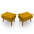 Kit 02 Poltronas Opala E 02 Puff Retangular Decorativos - W D