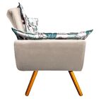 Kit 02 Poltronas Opala Folhas D68 E Veludo Bege Pés Palito Ca