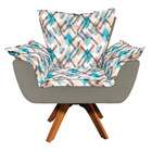 Kit 02 Poltronas Opala Giratória Suede Marrom Rato Com D33 Ba