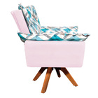 Kit 02 Poltronas Opala Giratória Suede Rosa Bebê Com D33 Base