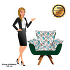 Kit 02 Poltronas Opala Giratória Suede Verde Com D33 Base Mad