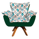 Kit 02 Poltronas Opala Giratória Suede Verde Com D33 Base Mad