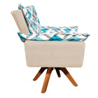 Kit 02 Poltronas Opala Girat?ria Suede Bege Com D33 Base Made