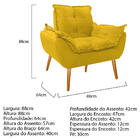 Kit 02 Poltronas Opala Palito Corano Amarelo - Amarena Móveis
