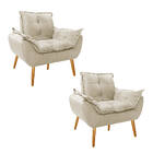 Kit 02 Poltronas Opala Palito Corano - Amarena Móveis - Bege