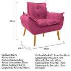 Kit 02 Poltronas Opala Palito Corano Pink - Amarena Móveis