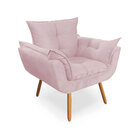Kit 02 Poltronas Opala Pés Palito Decoração Recepção Suede Ro