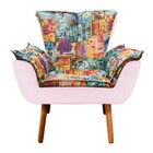 Kit 02 Poltronas Opala Street D05 E Suede Rosa Bebê Pés Palit