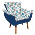 Kit 02 Poltronas Opala Suede Azul Marinho Com D33 Pés Palito