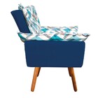 Kit 02 Poltronas Opala Suede Azul Marinho Com D33 Pés Palito