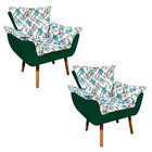 Kit 02 Poltronas Opala Suede Com D33 Pés Palito Castanho D'ro