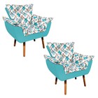 Kit 02 Poltronas Opala Suede Com D33 Pés Palito Castanho D'ro