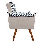 Kit 02 Poltronas Opala Zig Zag Preto D80 E Suede Bege Pés Pal