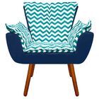 Kit 02 Poltronas Opala Zig Zag Verde Turquesa D78 E Suede Azu