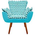 Kit 02 Poltronas Opala Zig Zag Verde Turquesa D78 E Suede Azu