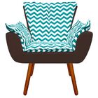 Kit 02 Poltronas Opala Zig Zag Verde Turquesa D78 E Suede Mar