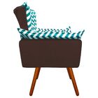 Kit 02 Poltronas Opala Zig Zag Verde Turquesa D78 E Suede Mar