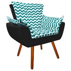 Kit 02 Poltronas Opala Zig Zag Verde Turquesa D78 E Suede Pre
