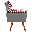 Kit 02 Poltronas Opala Zig Zag Vermelho D79 E Suede Grafite P