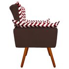 Kit 02 Poltronas Opala Zig Zag Vermelho D79 E Suede Marrom Pé