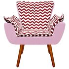 Kit 02 Poltronas Opala Zig Zag Vermelho D79 E Suede Rosa Bebê