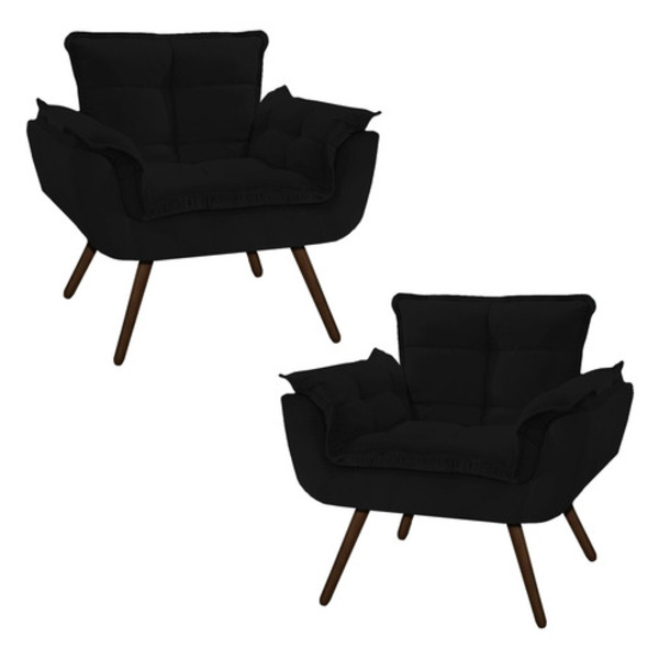 Kit 02 Poltronas Opalas Decorativas Para Sala E Quarto Pés Pa