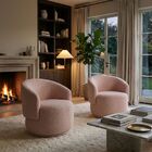 Kit 02 Poltronas Orgânica Decorativa Beatriz Boucle Rosê - Mo