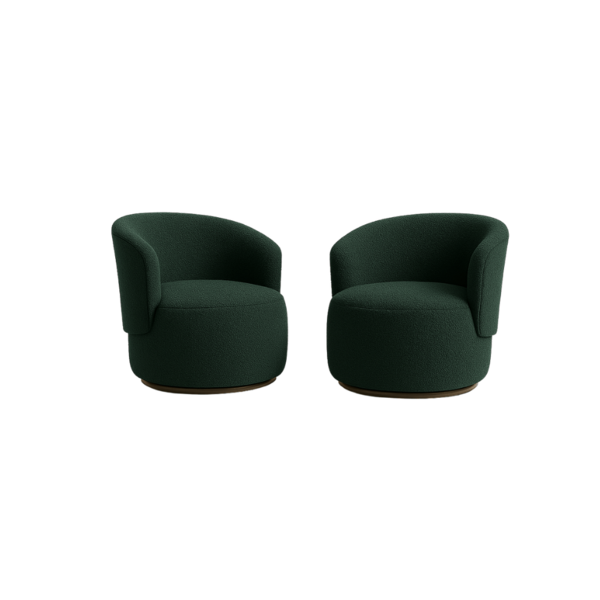 Kit 02 Poltronas Orgânica Decorativa Beatriz Boucle Verde - M