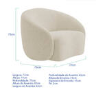 Kit 02 Poltronas Orgânica Luxo Recepção Amore Bouclé - Bege