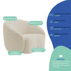 Kit 02 Poltronas Orgânica Luxo Recepção Amore Bouclé - Bege