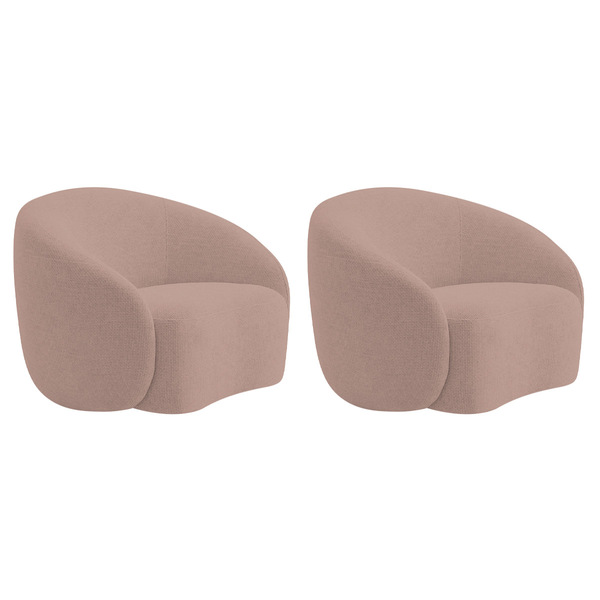 Kit 02 Poltronas Orgânica Luxo Recepção Amore Linho - Doce So