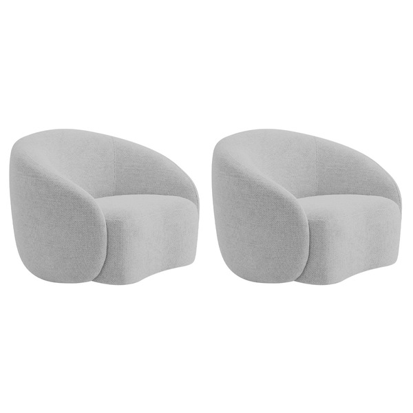 Kit 02 Poltronas Orgânica Luxo Recepção Amore Linho - Doce So