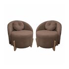 Kit 02 Poltronas Orgânicas Curvas Amsterdã Boucle Cappuccino