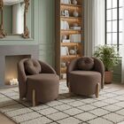 Kit 02 Poltronas Orgânicas Curvas Amsterdã Boucle Cappuccino