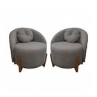 Kit 02 Poltronas Orgânicas Curvas Amsterdã Boucle Cinza - Mon