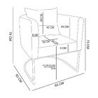 Kit 02 Poltronas Paola Linho Base Metálica Dourado D03 - D'ro