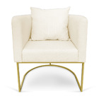 Kit 02 Poltronas Paola Linho Base Metálica Dourado - D'rossi