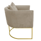 Kit 02 Poltronas Paola Suede Base Metálica Dourado D03 - D'ro