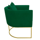 Kit 02 Poltronas Paola Suede Base Metálica Dourado D03 - D'ro
