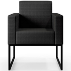 Kit 02 Poltronas Para Sala De Estar Base Fixa De Metal Helô L