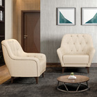 Kit 02 Poltronas Para Sala De Estar Com Tachas Base Fixa Blen