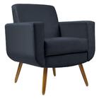 Kit 02 Poltronas Para Sala De Estar Cristal Pés Madeira Suede