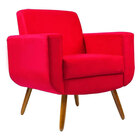 Kit 02 Poltronas Para Sala De Estar Cristal Pés Madeira Suede