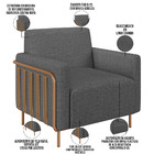 Kit 02 Poltronas Para Sala De Estar Decorativa Base Fixa Agne