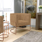 Kit 02 Poltronas Para Sala De Estar Decorativa Fixa Base Aço